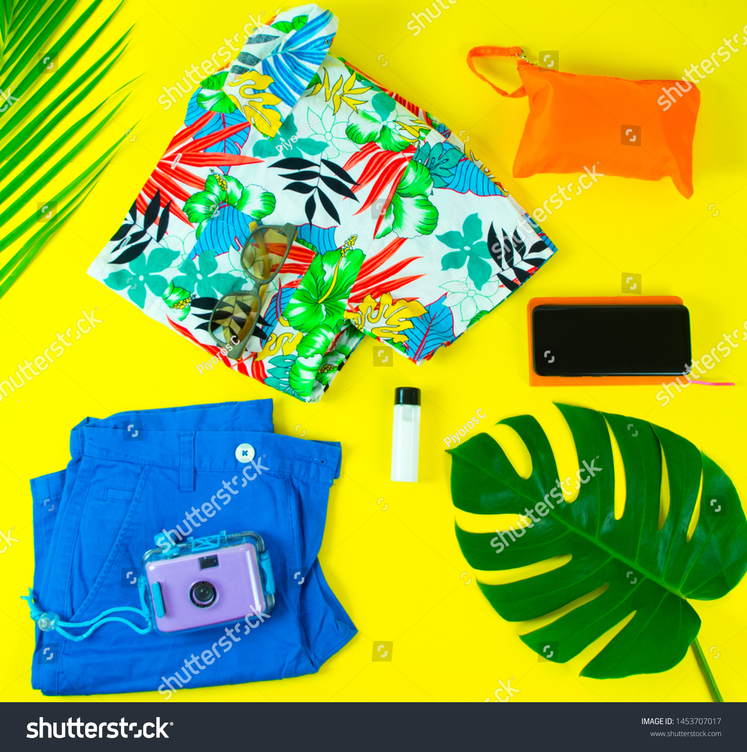 Summer Vibes Hawaii Shirt Outfit Flat Stock Photo Edit Now