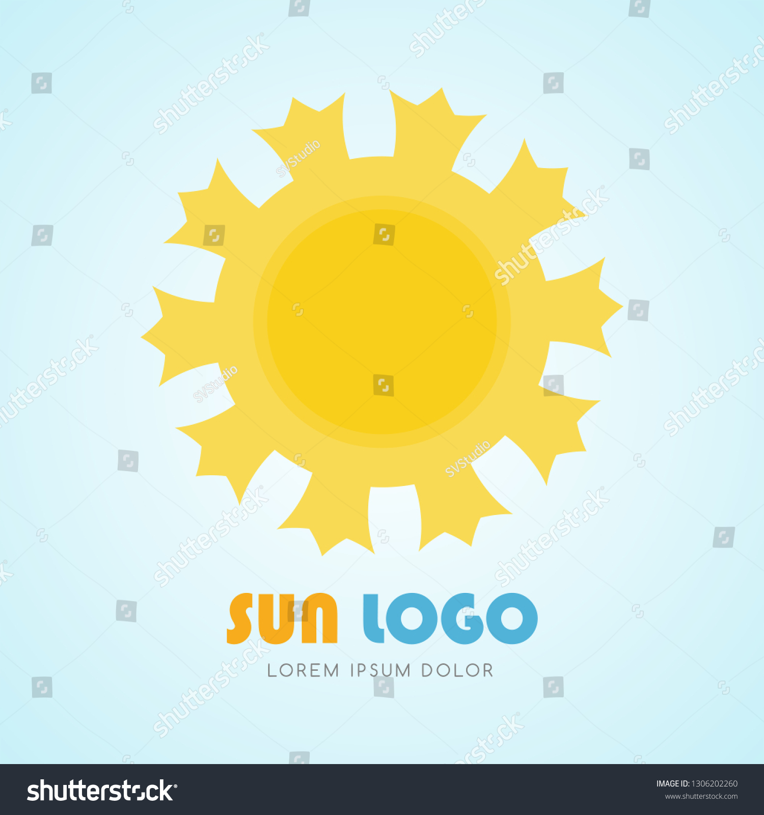 Sun Icon Logo Sign Flat Style Stock Illustration 1306202260 | Shutterstock