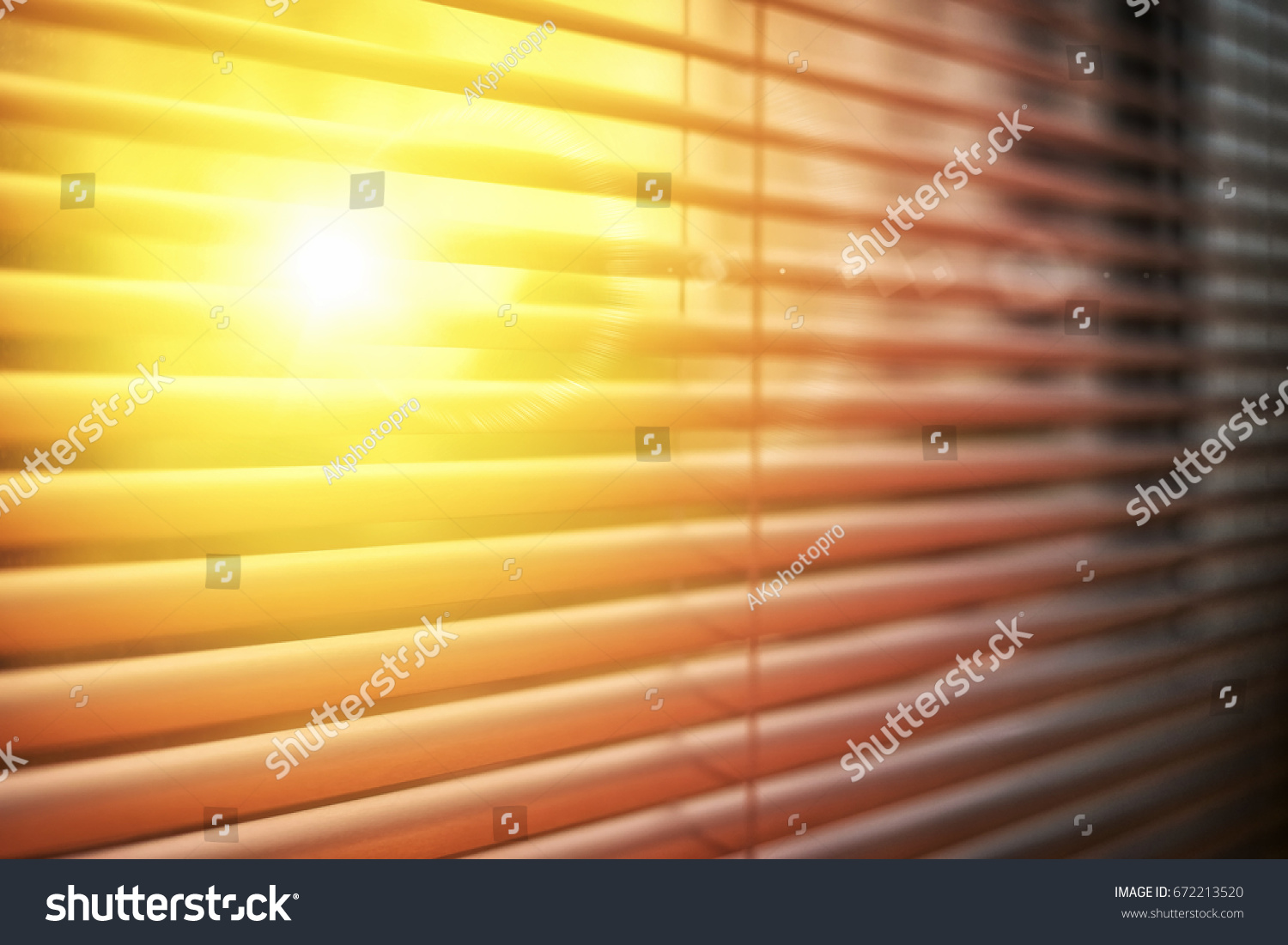 Sun Rise Behind Window Blinds Curtains Stock Photo Edit Now 672213520