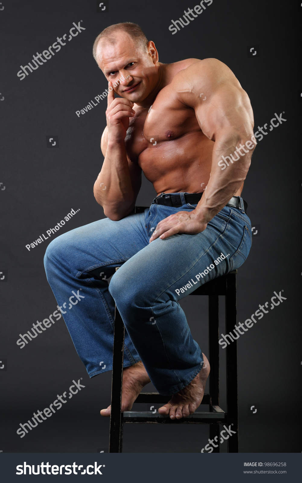 bodybuilder wearing jeans