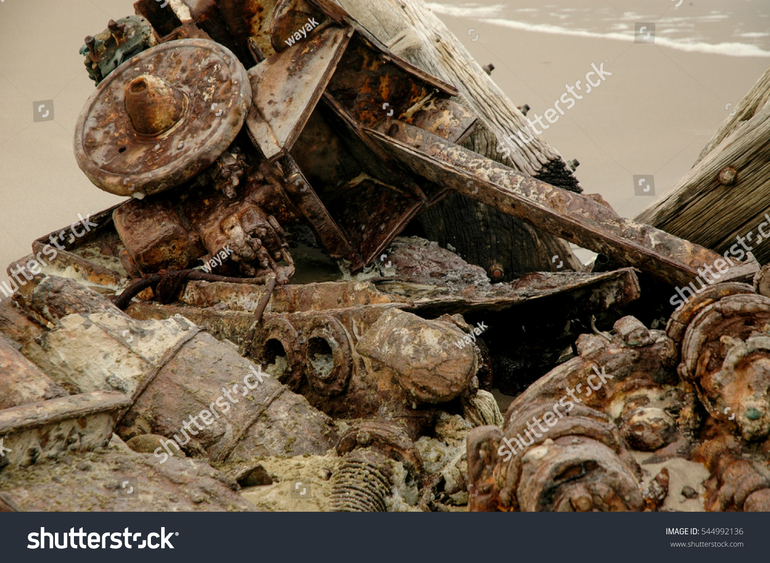 Sunken Ship Skeleton Coast Stock Photo (Edit Now) 544992136