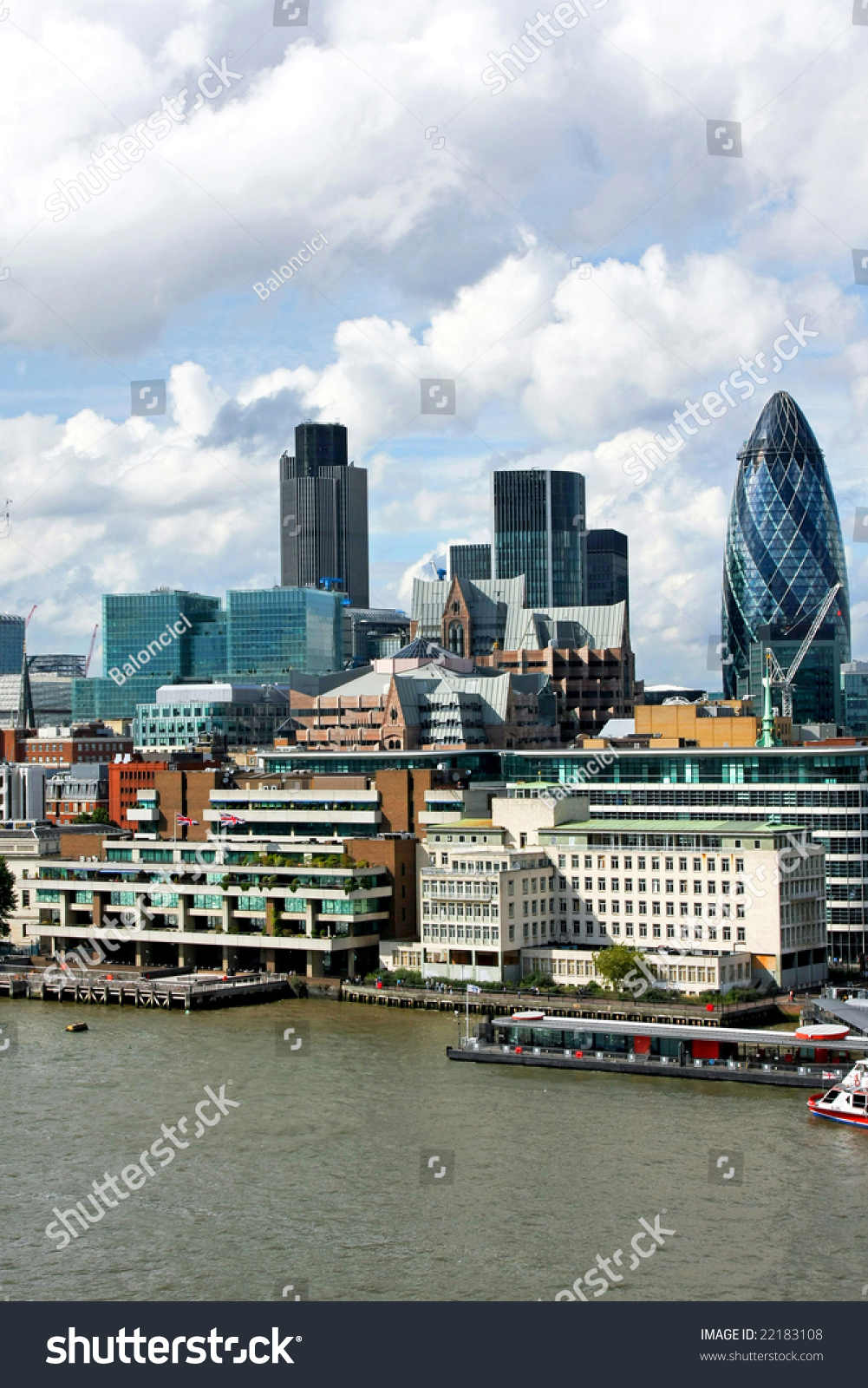 Sunny London City Landscape From South Bank Stock Photo 22183108 ...
