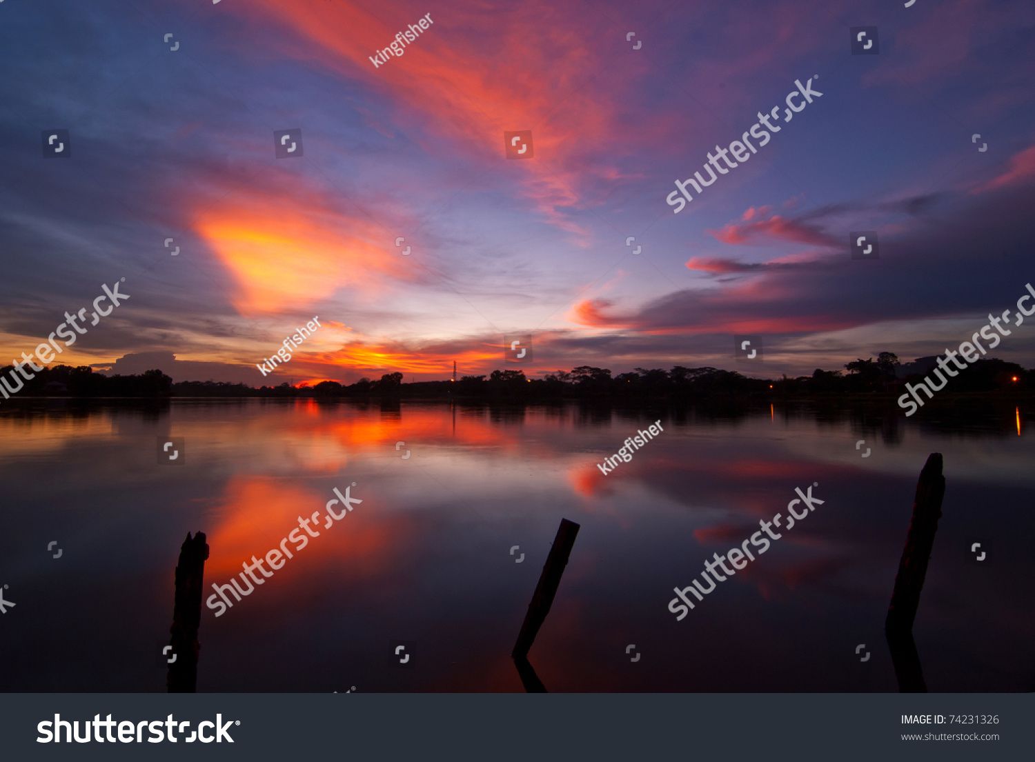 Sunset Kampung Sri Aman Puchong Malaysia Stock Photo Edit Now 74231326