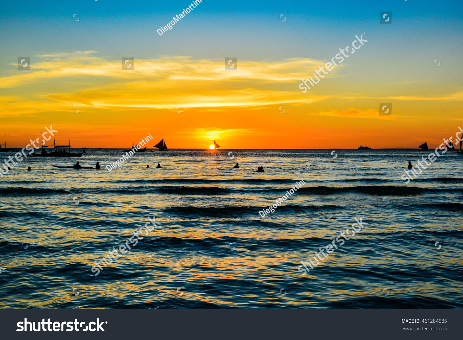 Sunset Island Boracay Philippines South Asian Stock Photo Edit