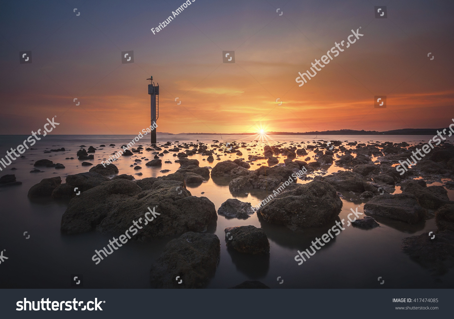 Sunset Over Light House Pasir Panjang Stock Photo Edit Now 417474085