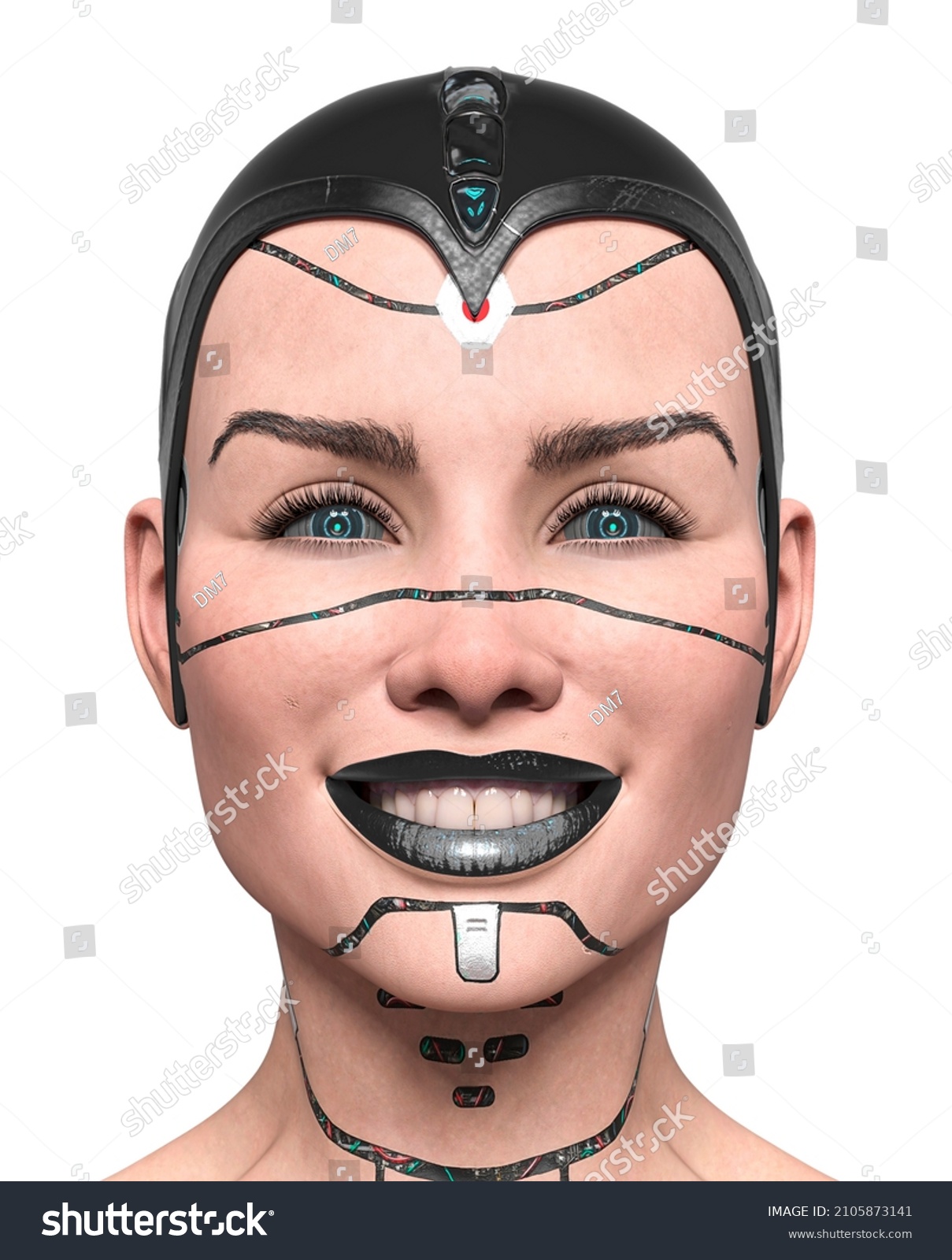 Super Cyborg Girl Id Picture Profile Stock Illustration 2105873141 Shutterstock 0438