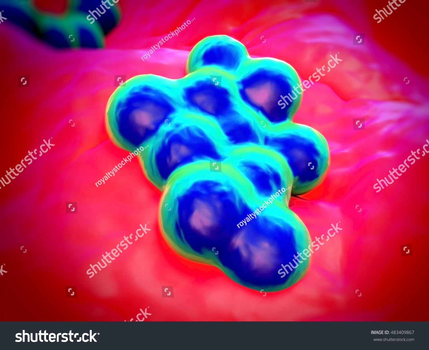 Superbug Staphylococcus Aureus Mrsa Bacteria 3d Stock Illustration ...