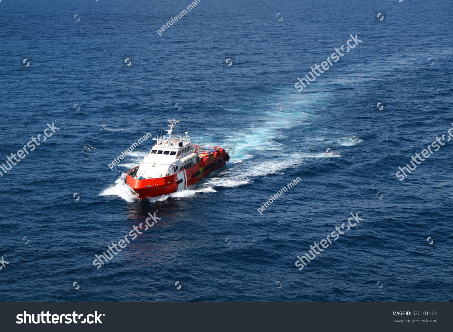 Supply Boat Transfer Cargo Oil Gas Stock Photo (Edit Now) 570101164