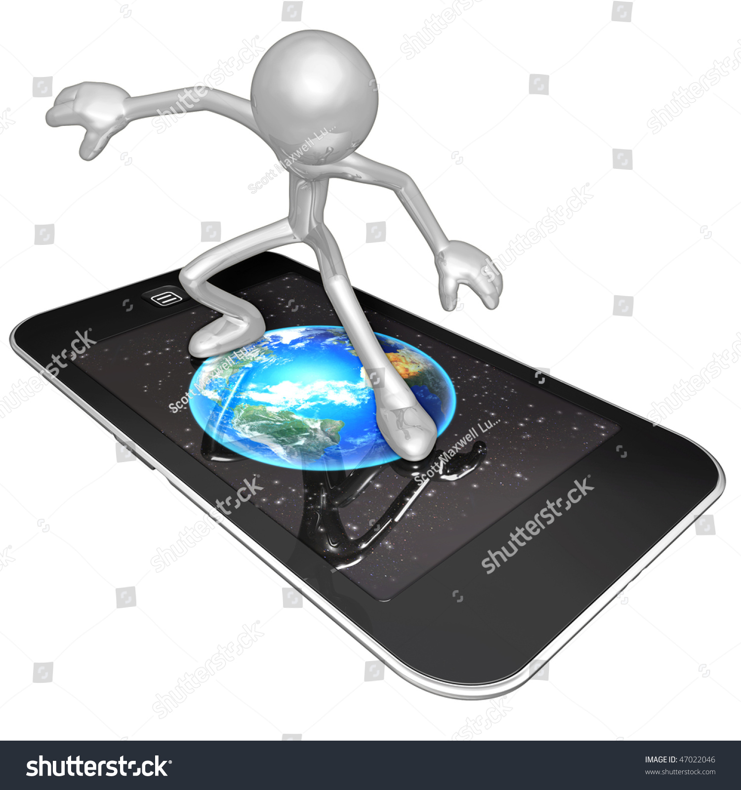 Surfing On Touch Screen Mobile Device Stock Photo 47022046 : Shutterstock