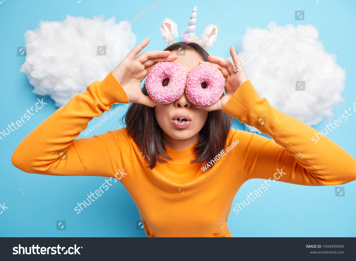 Surprised Asian Woman Keeps Delicious Sweet Stock Photo Shutterstock
