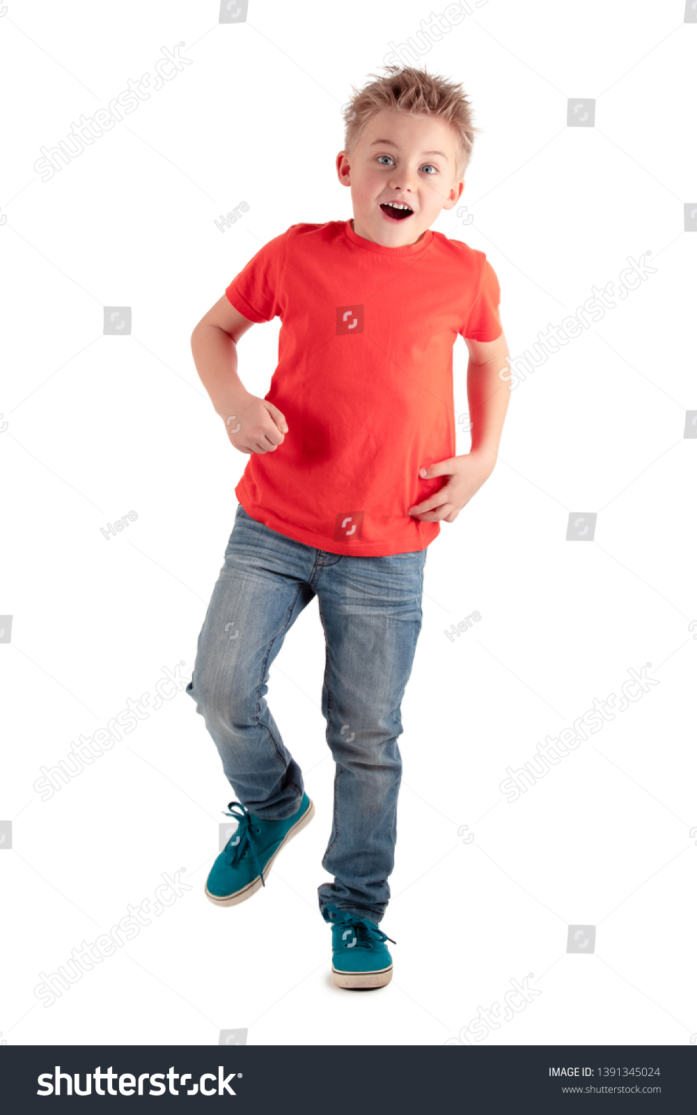 Surprised Little Boy Wondering By Walking Stock Photo (Edit Now) 1391345024