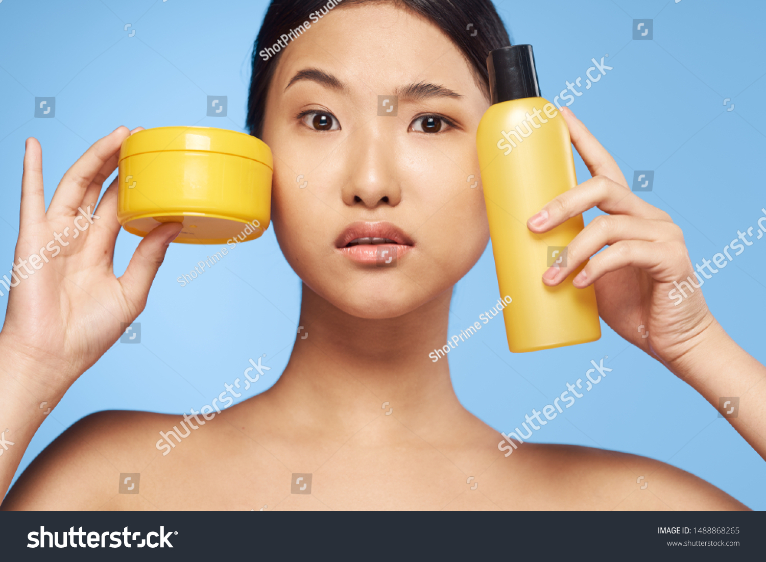 Download Surprised Woman Face Korean Appearance Yellow Stock Photo Edit Now 1488868265 PSD Mockup Templates