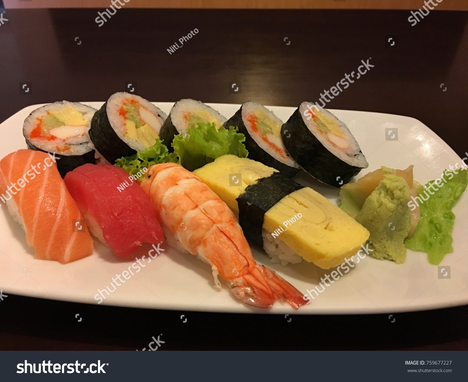 Sushi Roll Tuna Salmon Shrimp Butterfish Stock Photo Edit Now