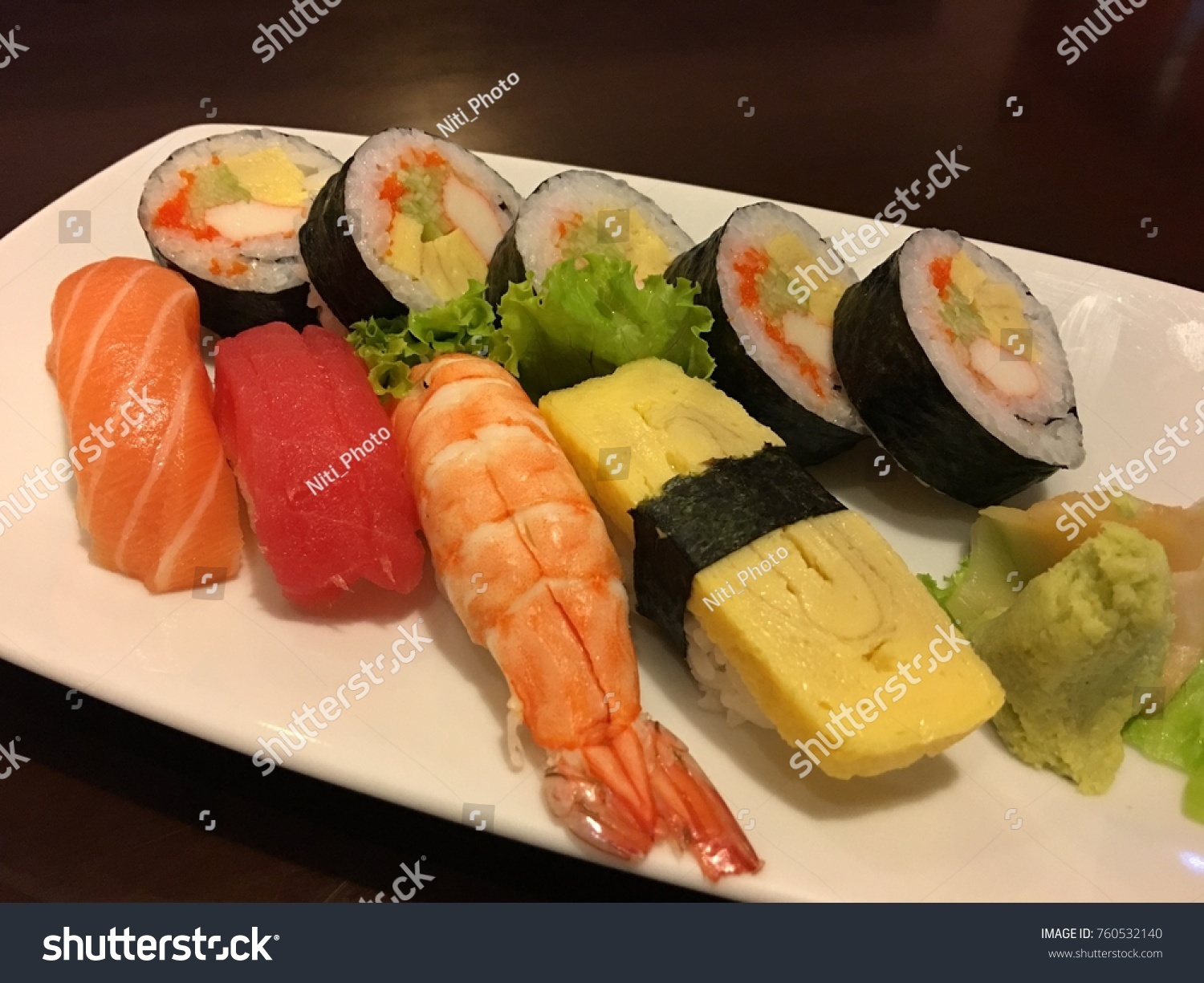 Sushi Roll Tuna Salmon Shrimp Butterfish Stock Photo Edit Now