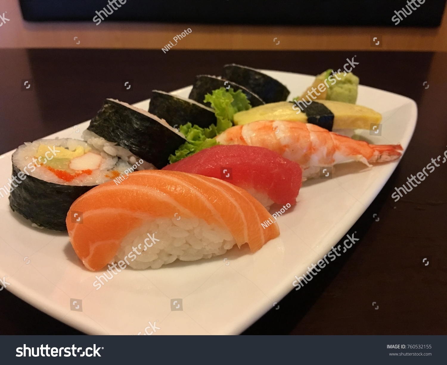 Sushi Roll Tuna Salmon Shrimp Butterfish Stock Photo Edit Now 760532155