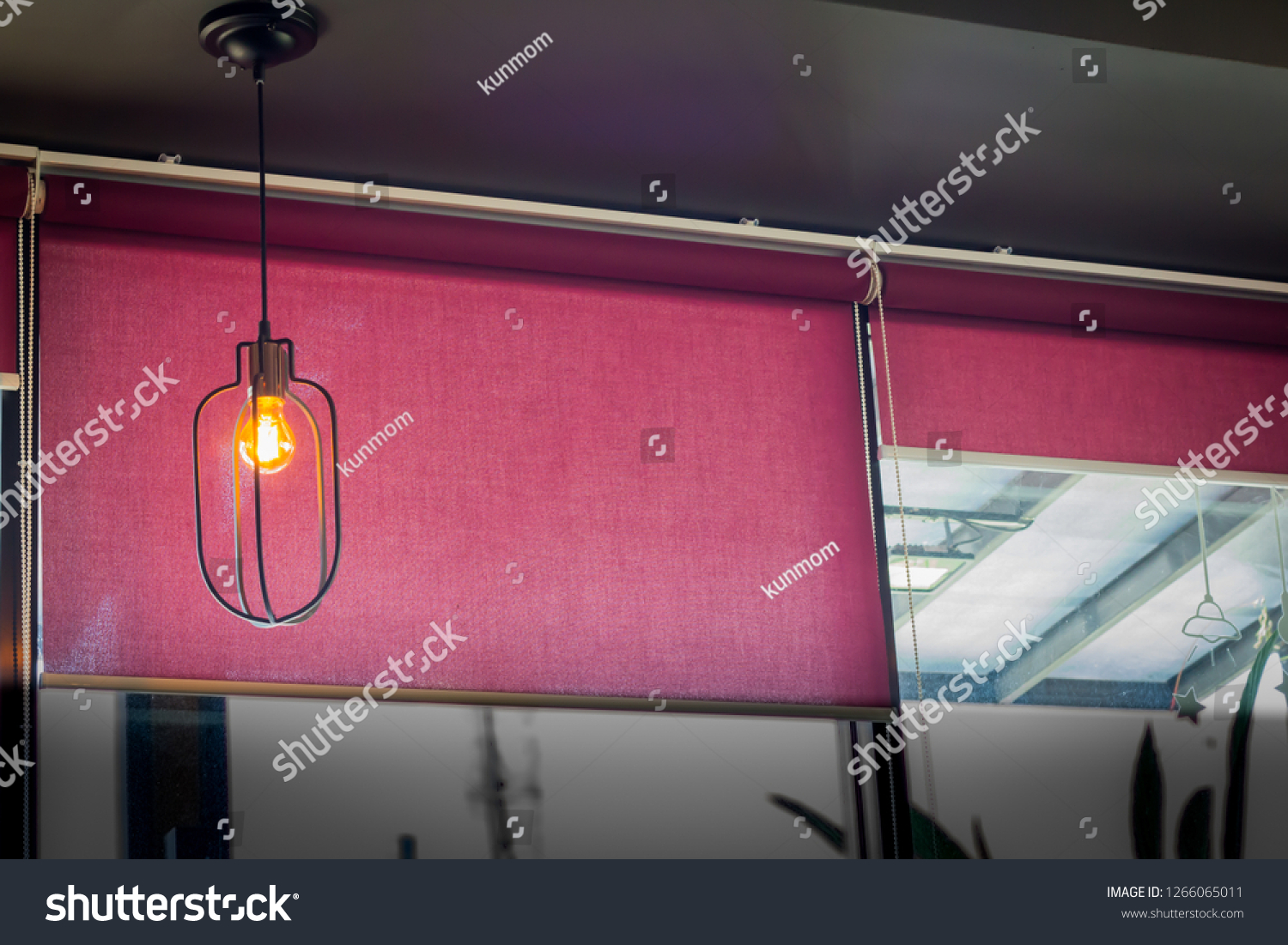 Suspended Ceiling Lamp Red Blind Roller Stock Photo Edit Now