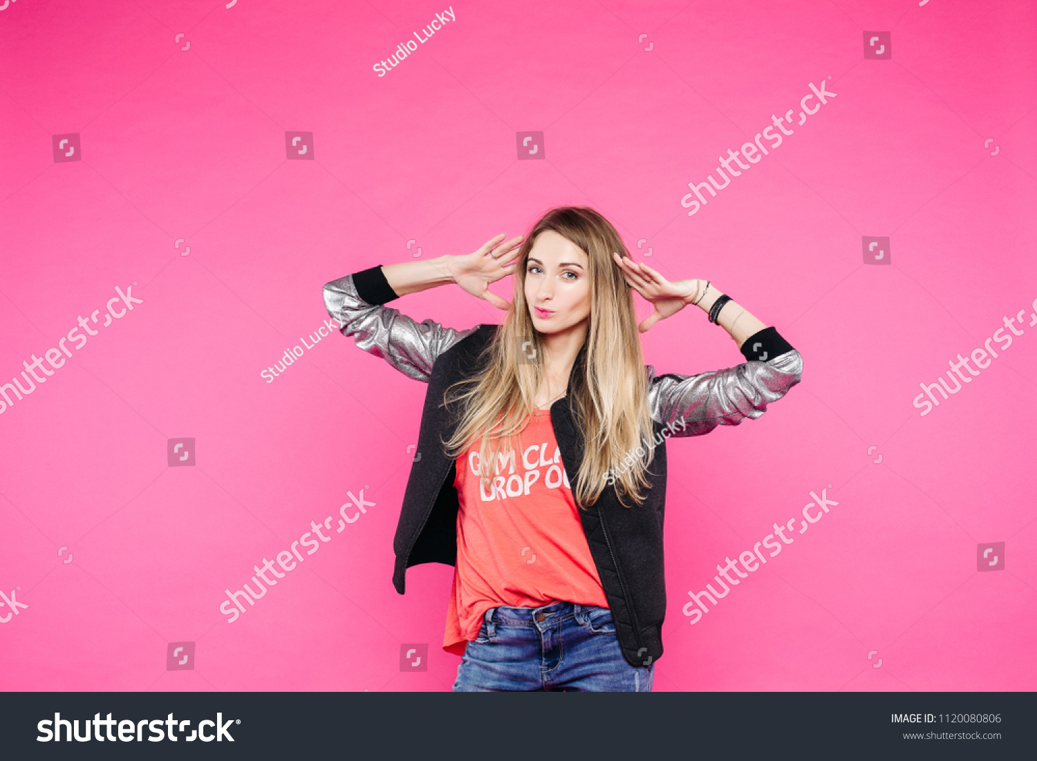 Swag Confident Stylish Teenage Girl Posing Stock Photo (Edit