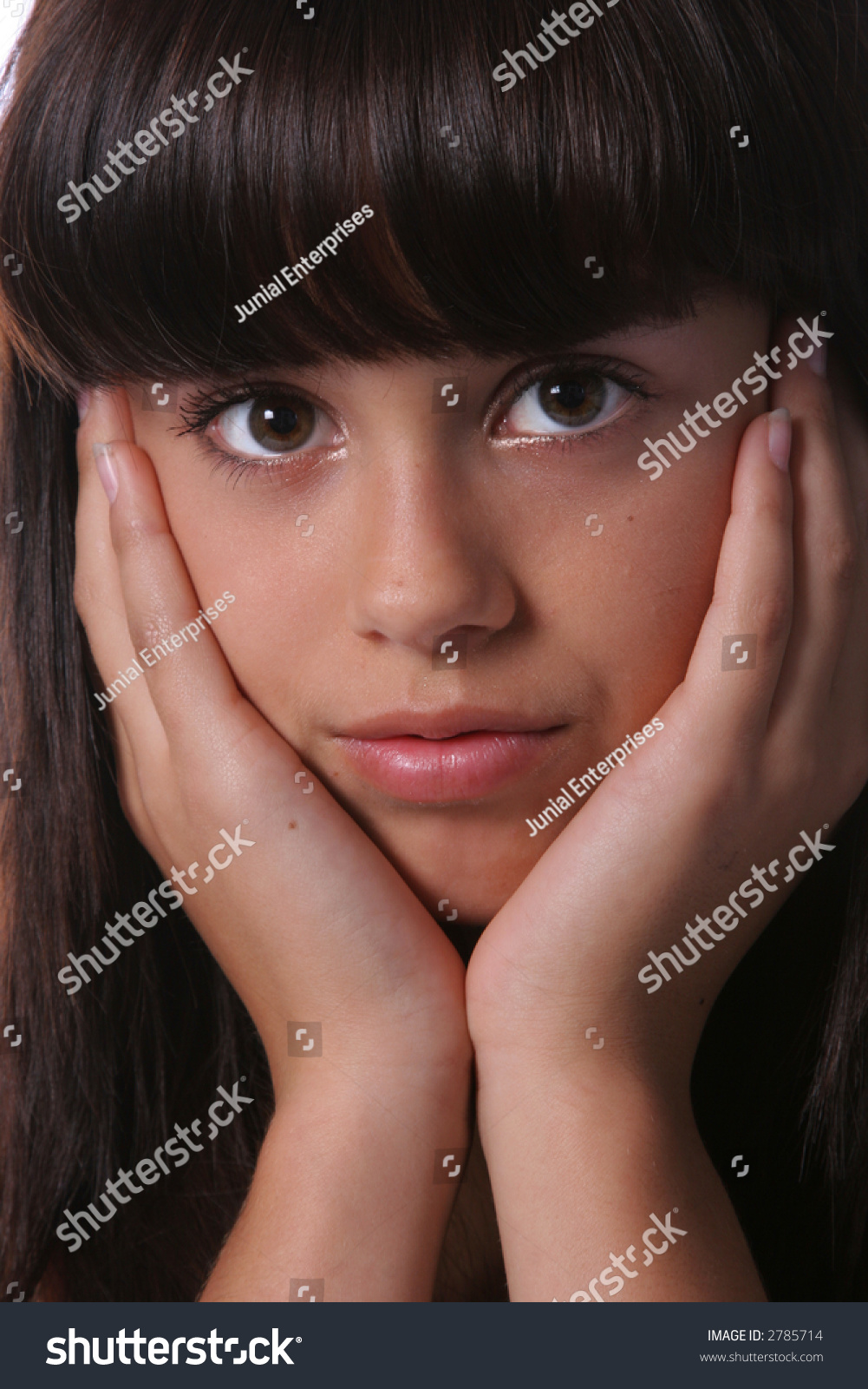 Sweet innocent young girl face