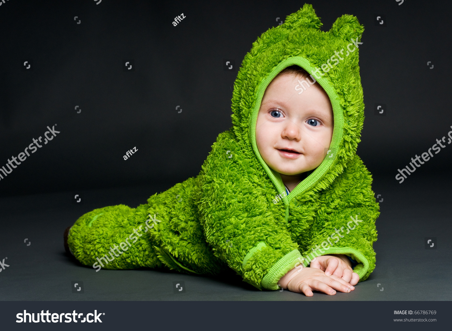 Sweet Cute Baby Dressed In A Frog Suit Stock Photo 66786769 : Shutterstock