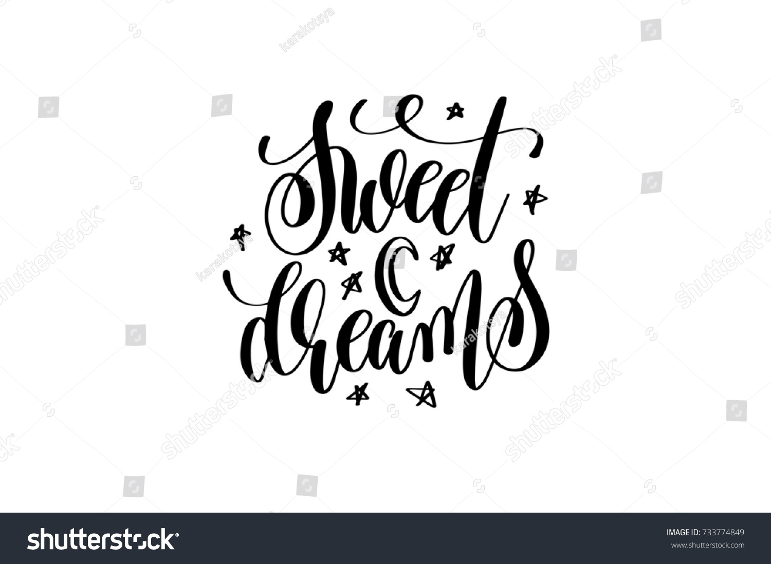 sweet dreams hand lettering inscription motivation and inspiration love and life positive quote calligraphy