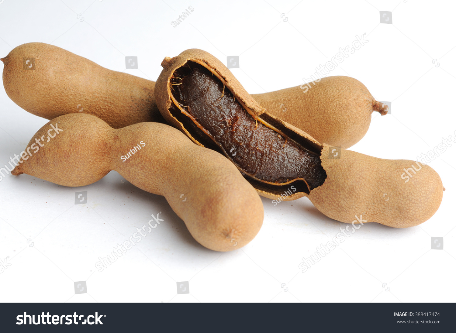 Sweet Tamarind On A White Background Stock Photo 388417474 : Shutterstock