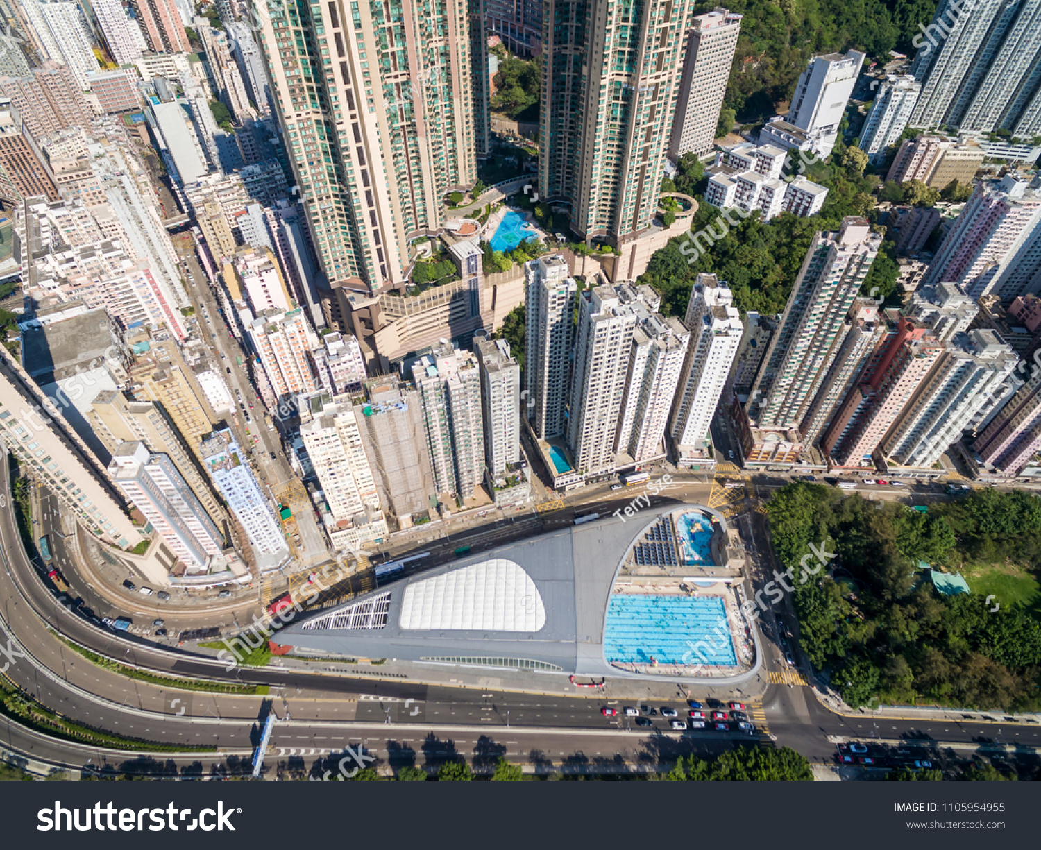 Swimming Pool Kennedy Town Hong Kong Buildings Landmarks Stock Image