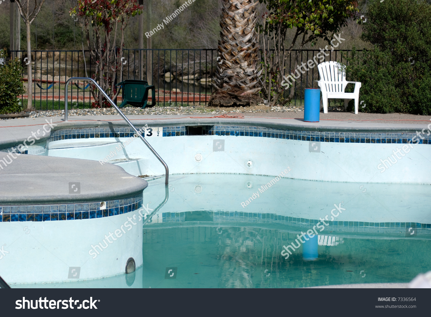 Swimming Pool That Is Half Empty With Dirty Water. Stock Photo 7336564 ...