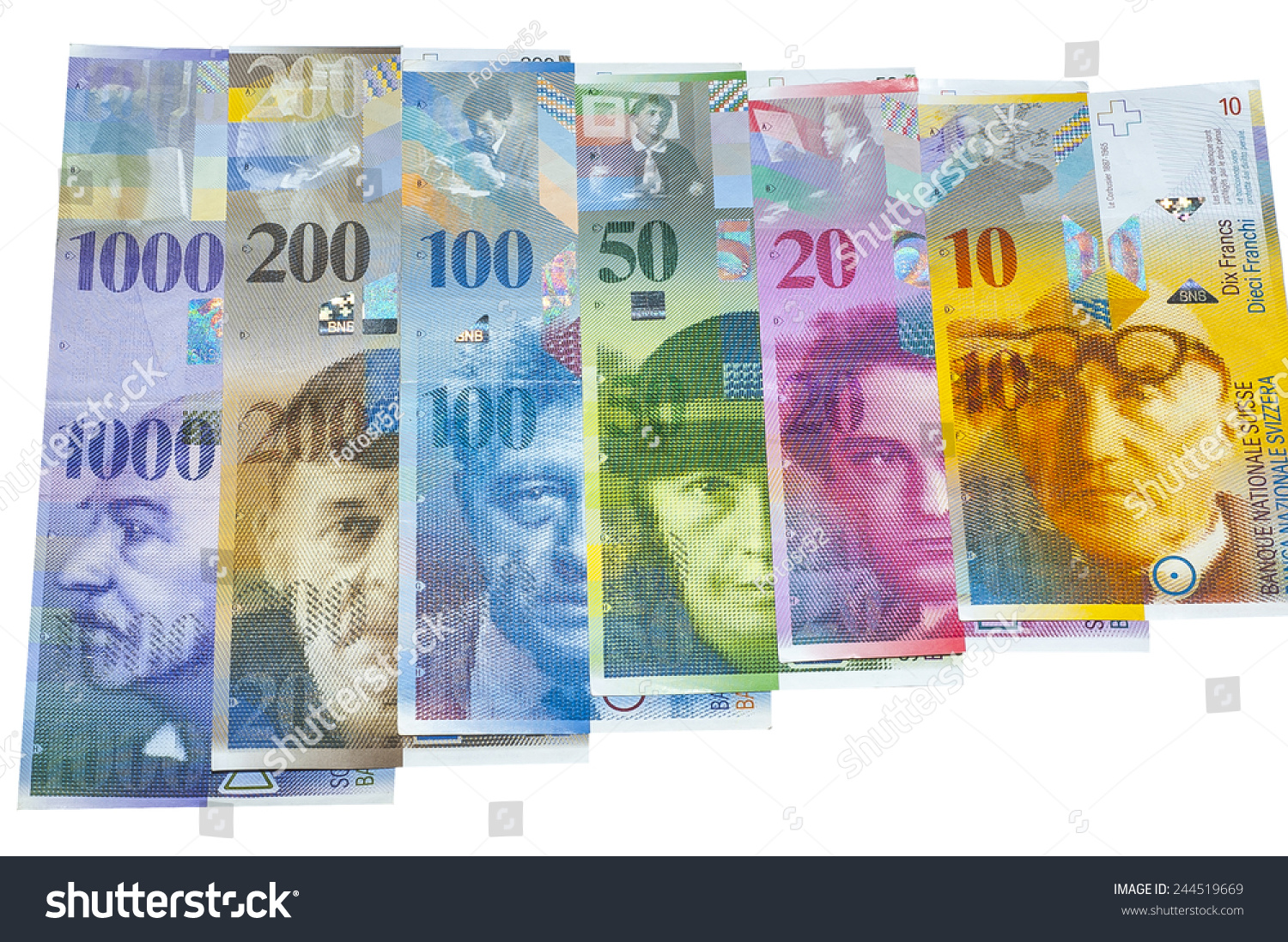 Swiss Francs Money Currency Switzerland Stock Photo 244519669 