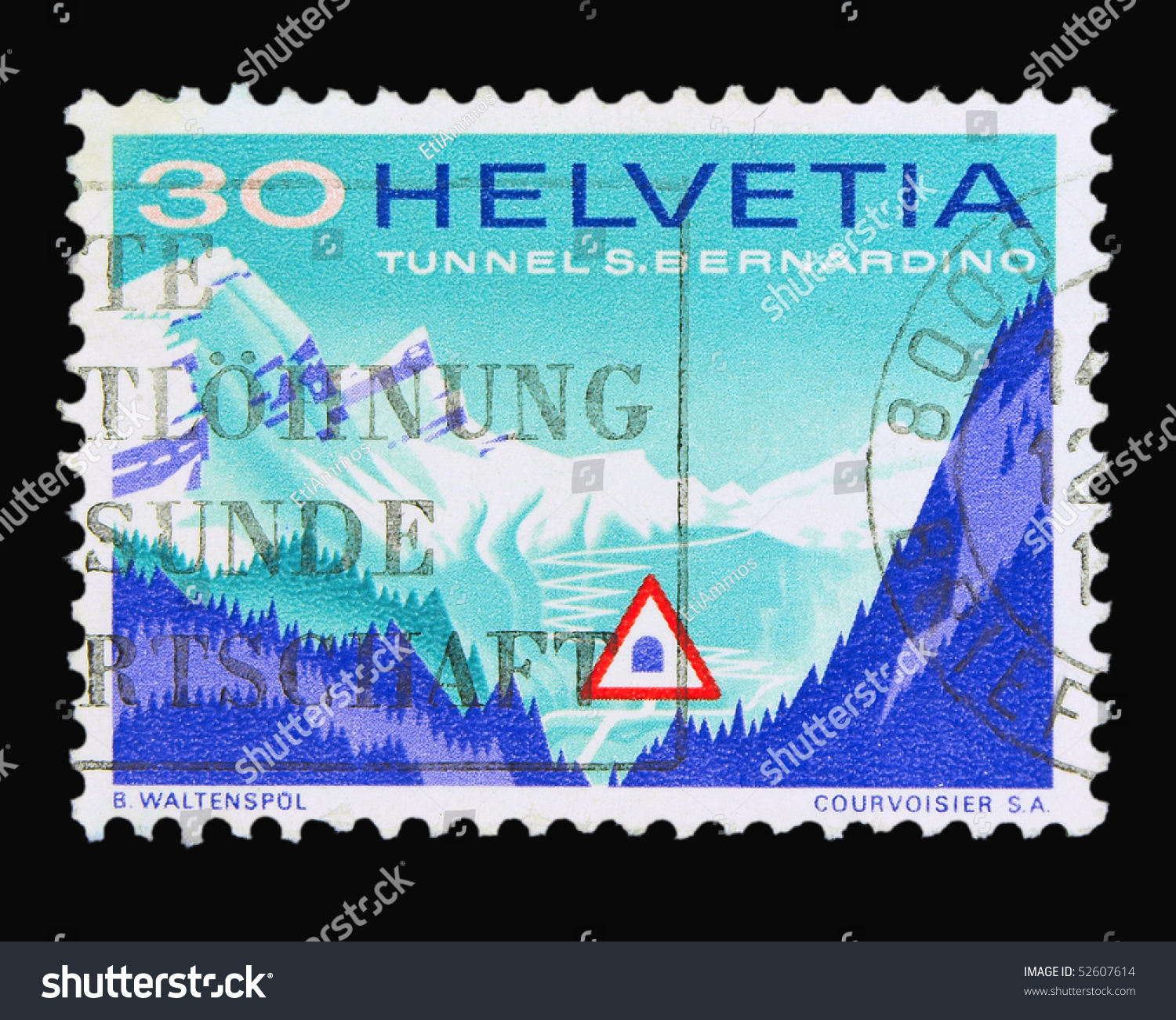 Switzerland Circa 1970s Stamp Printed Switzerland Stock Photo 52607614 ...