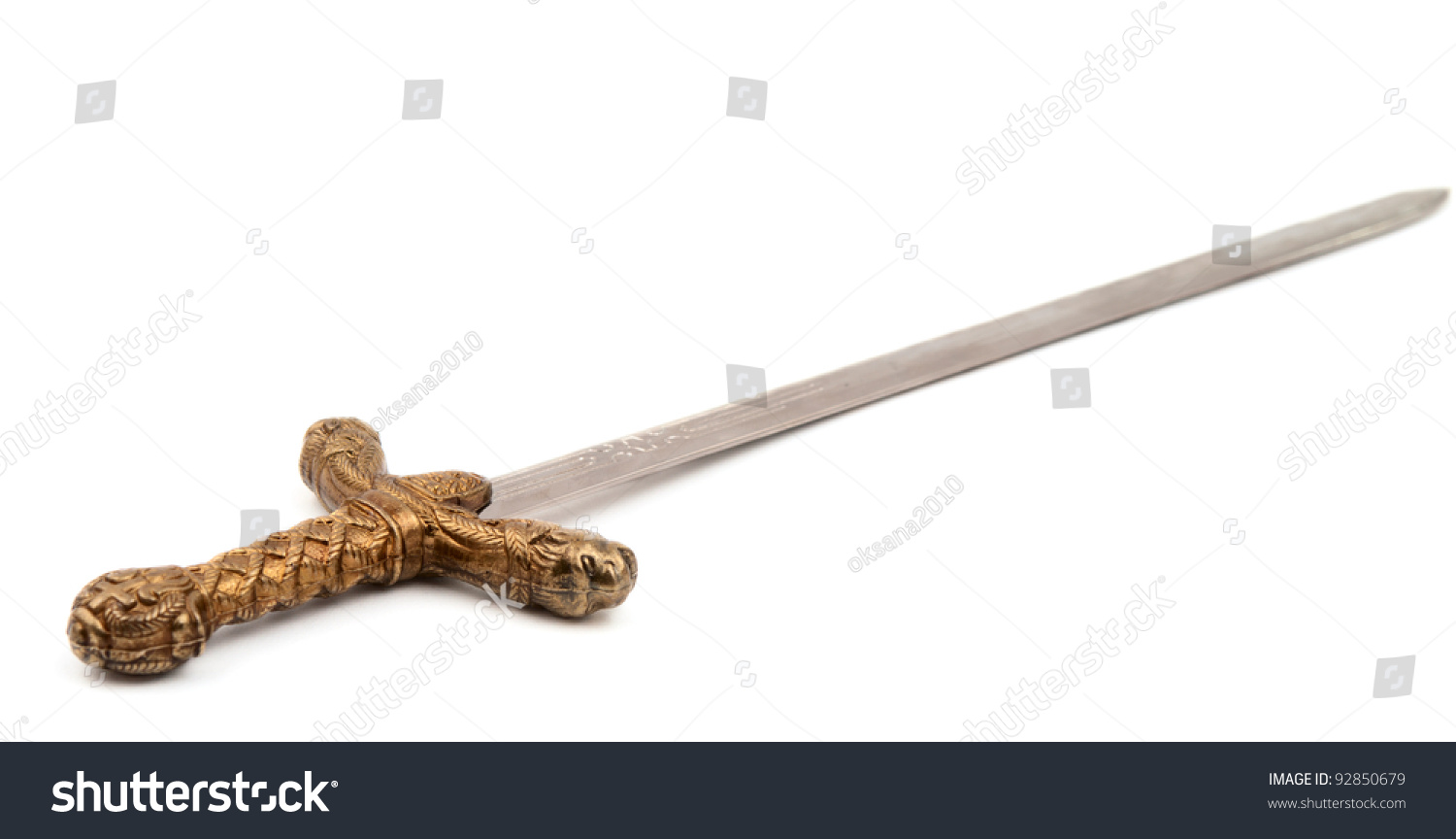 Sword Isolated On White Background Stock Photo 92850679 : Shutterstock