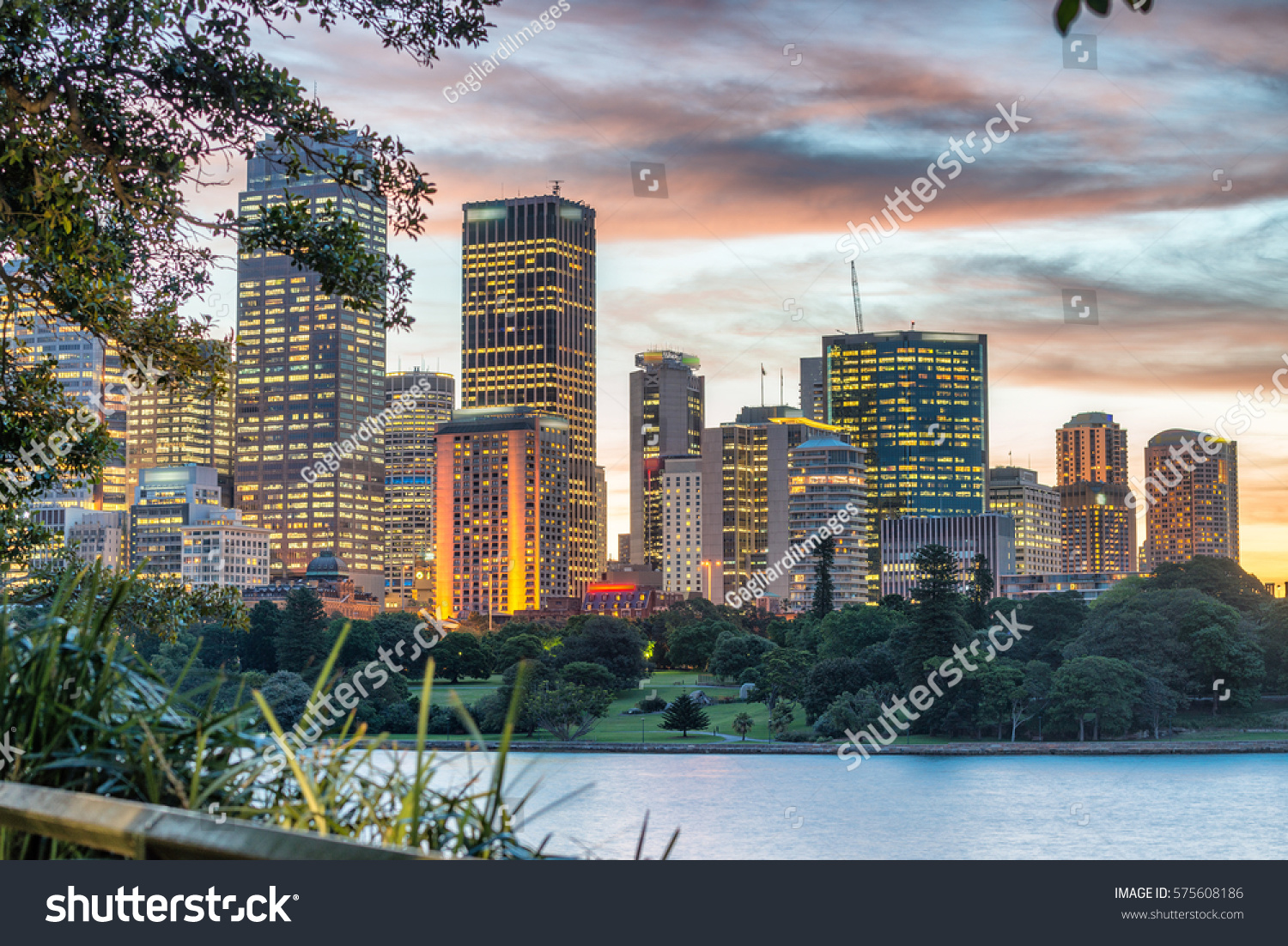 Sydney Skyline Night Stock Photo (Edit Now) 575608186