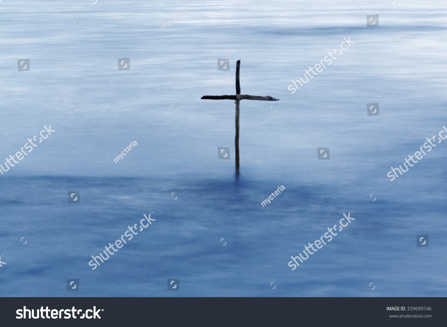 lavendel Til Ni høj Symbol Baptism Wooden Cross Jordan River Stock Photo (Edit Now) 339699746