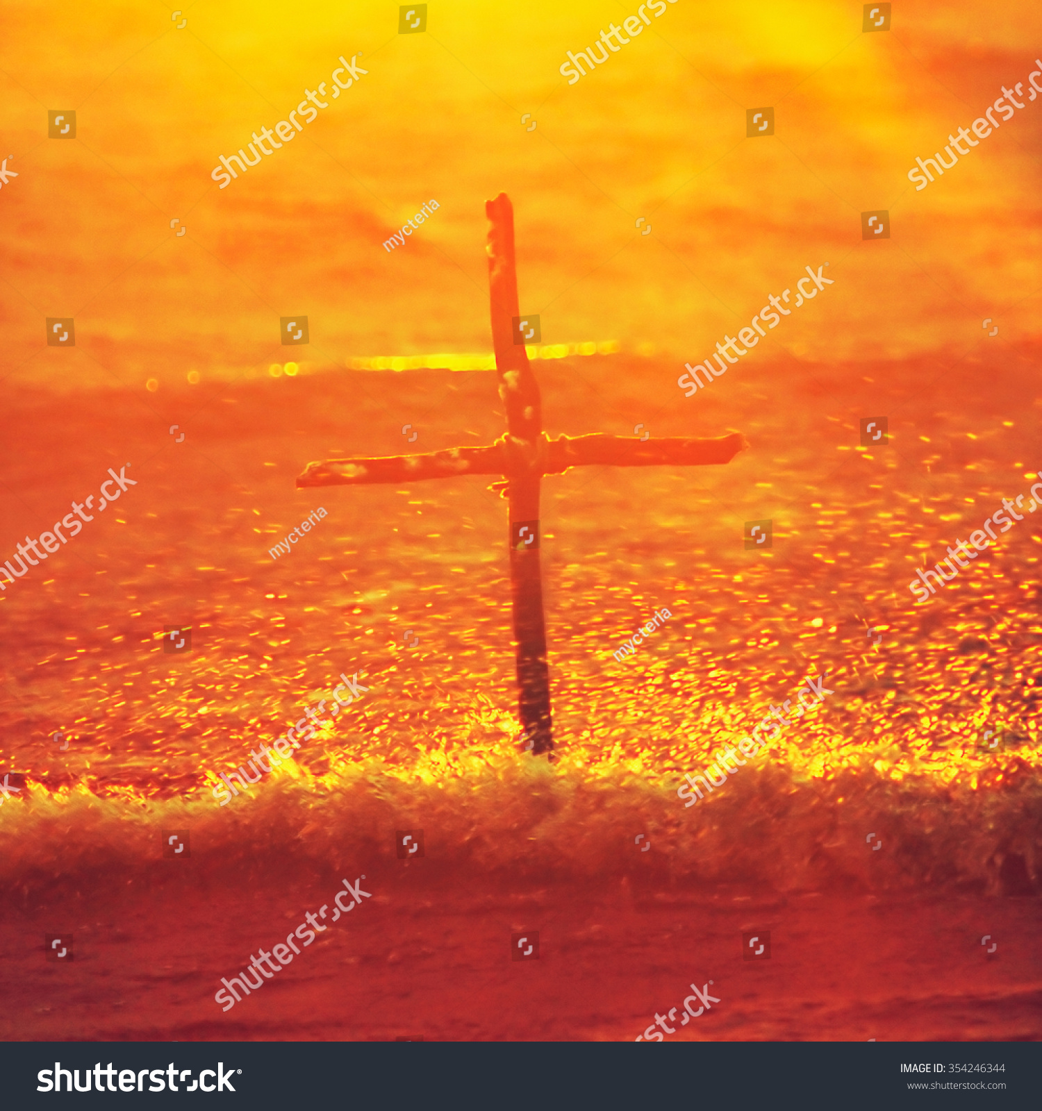 i det mindste Specificitet Akkumulerede Symbol Baptism Wooden Cross Jordan River Stock Photo (Edit Now) 354246344