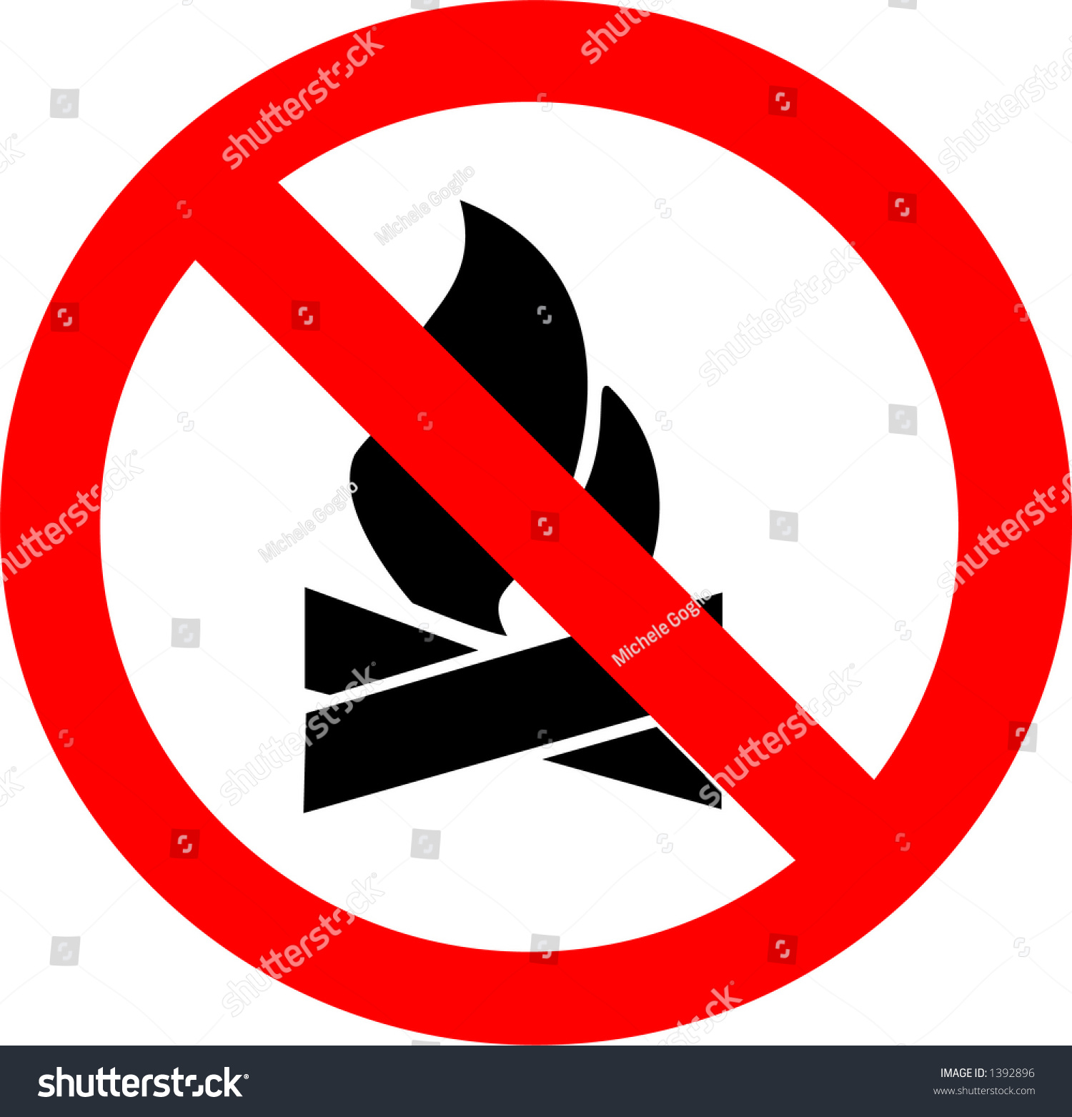 Symbole Feu Interdit Stock Illustration 1392896 - Shutterstock