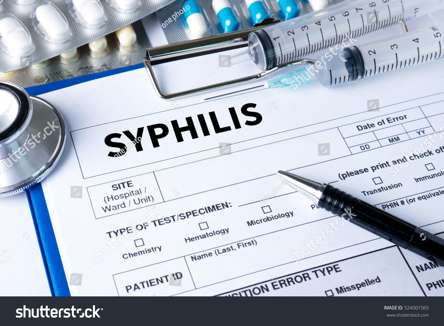 Syphilis Blood Syphilis Test Syphilis Printed: Foto Stock (editar Agora 