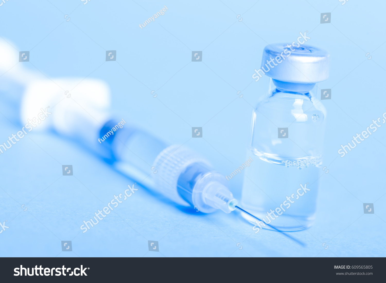 Syringe Medical Injection Bottle Medicine Plastic Stock Photo 609565805 