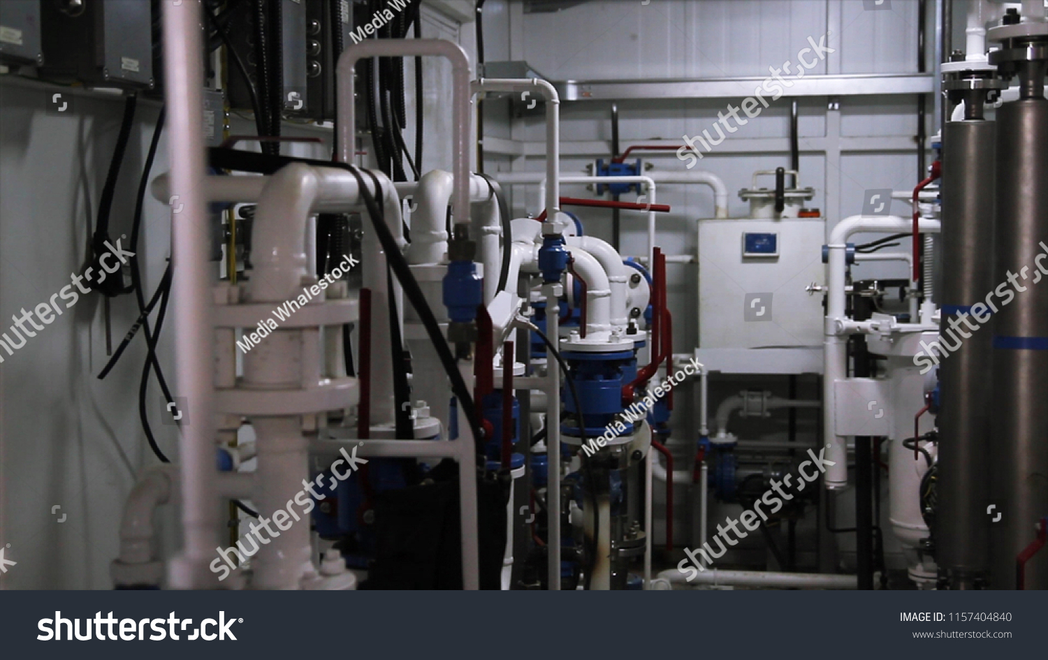 System Installation Pump Room Scene Pipes Stock Photo Edit