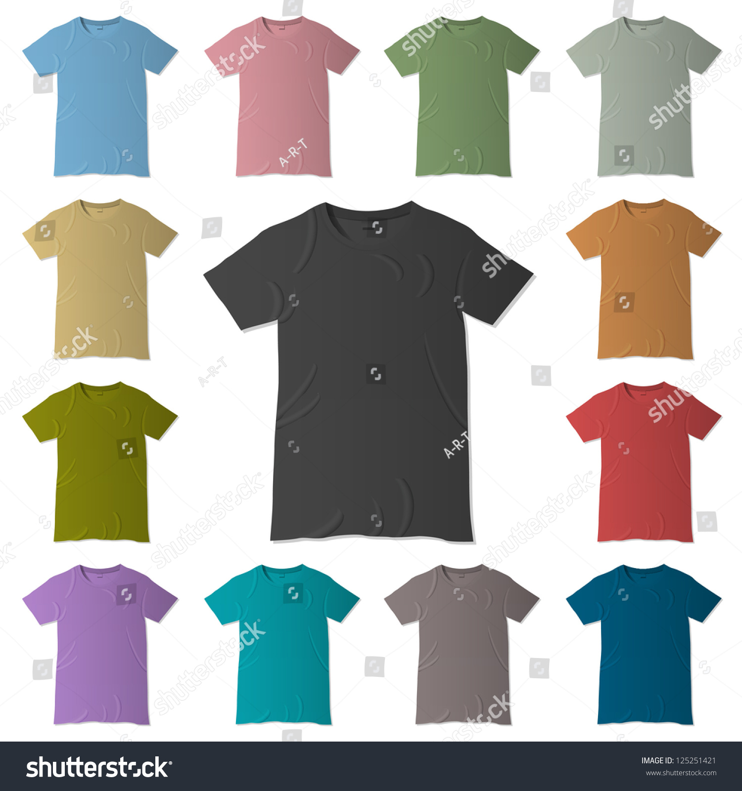 Tshirt Design Templates Various Colors Raster Stock Illustration