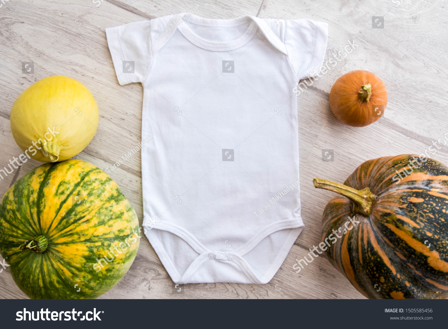 Download Tshirt Mockup On White Wooden Background Stock Photo Edit Now 1505585456 PSD Mockup Templates