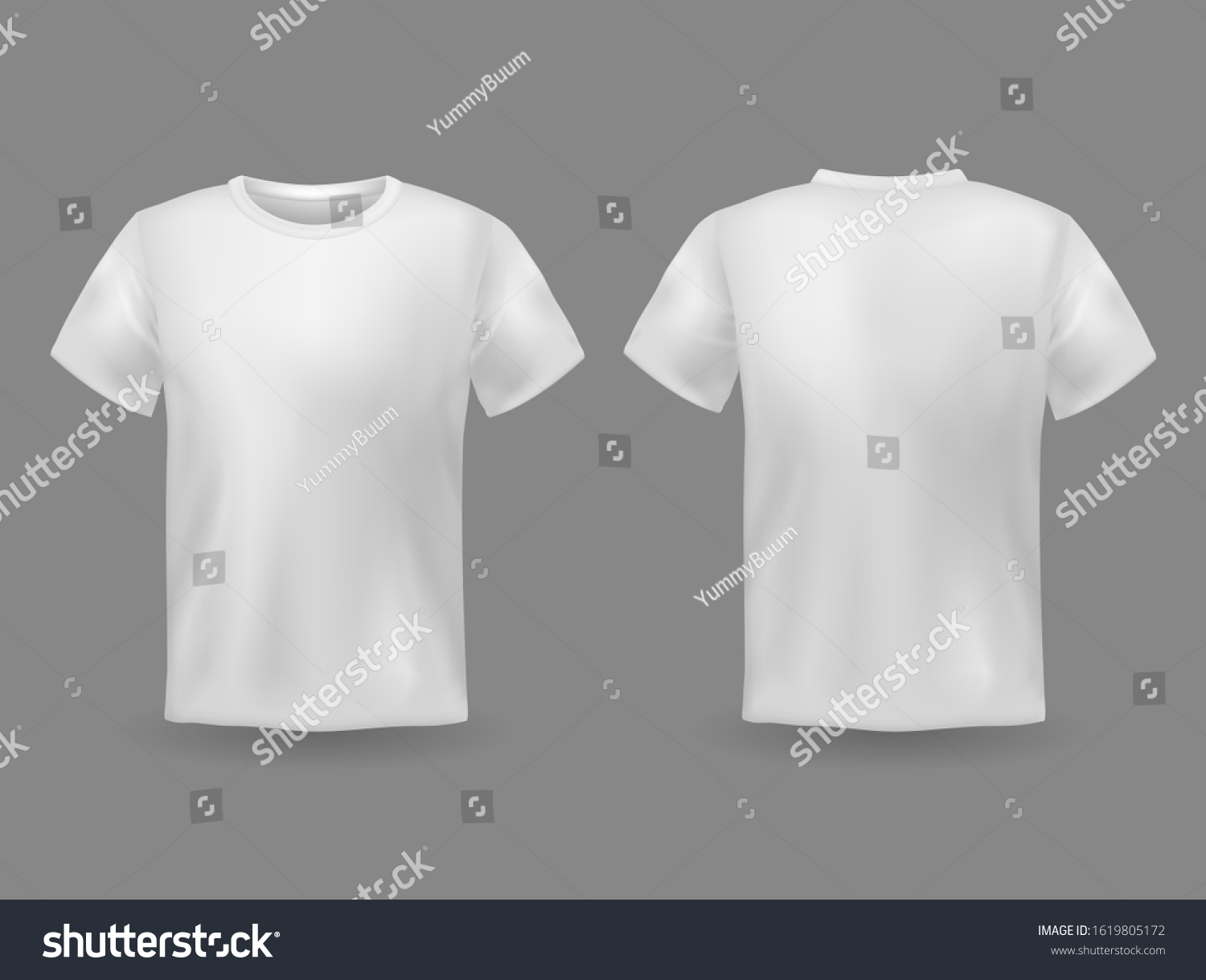 Tshirt Mockup White 3d Blank Tshirt Stock Illustration 1619805172