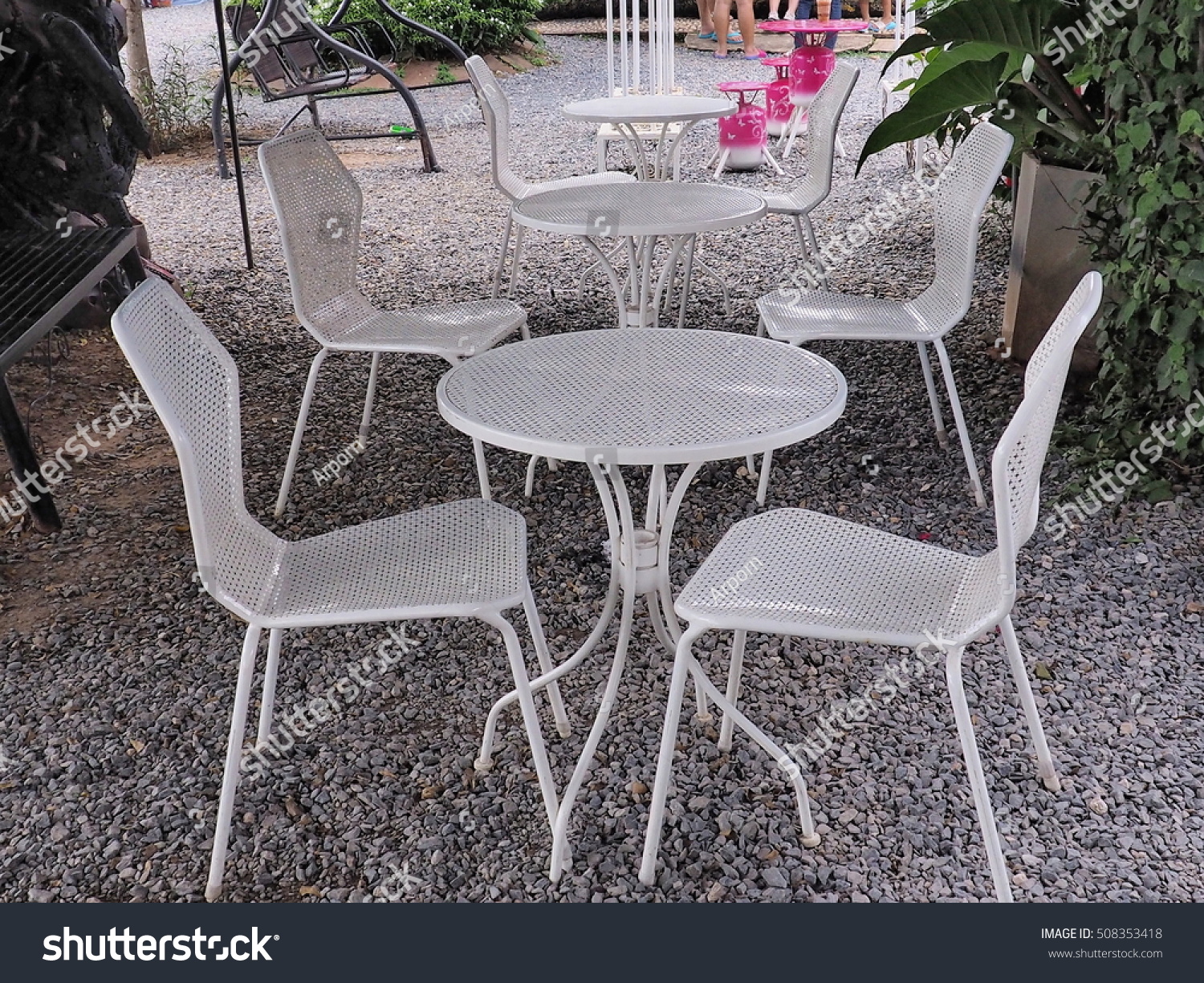 Table Chairs Made Steeltable Chairs Alloy Stock Photo Edit Now