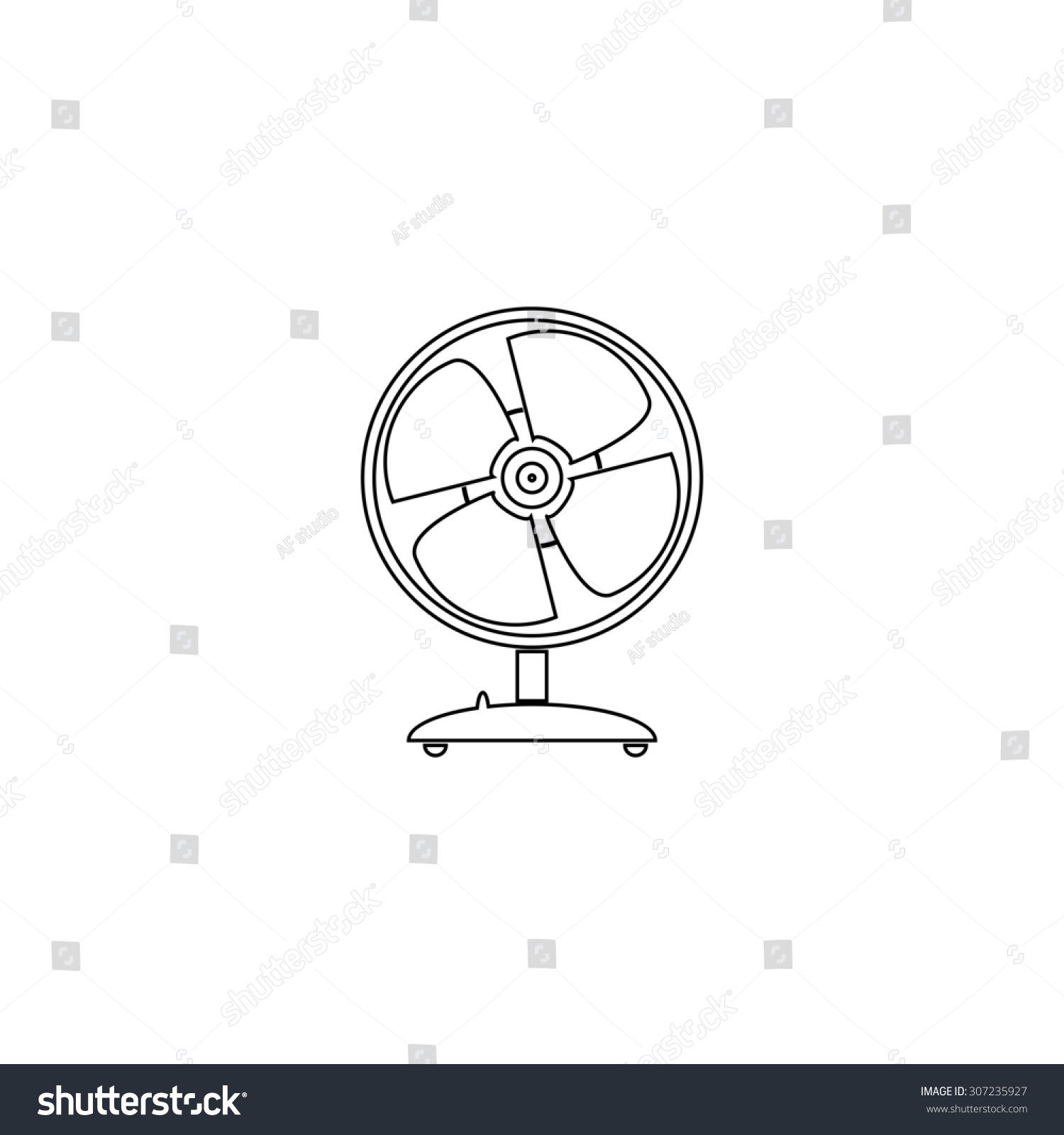 Table Fan Outline Black Simple Symbol Stock Illustration 307235927 ...