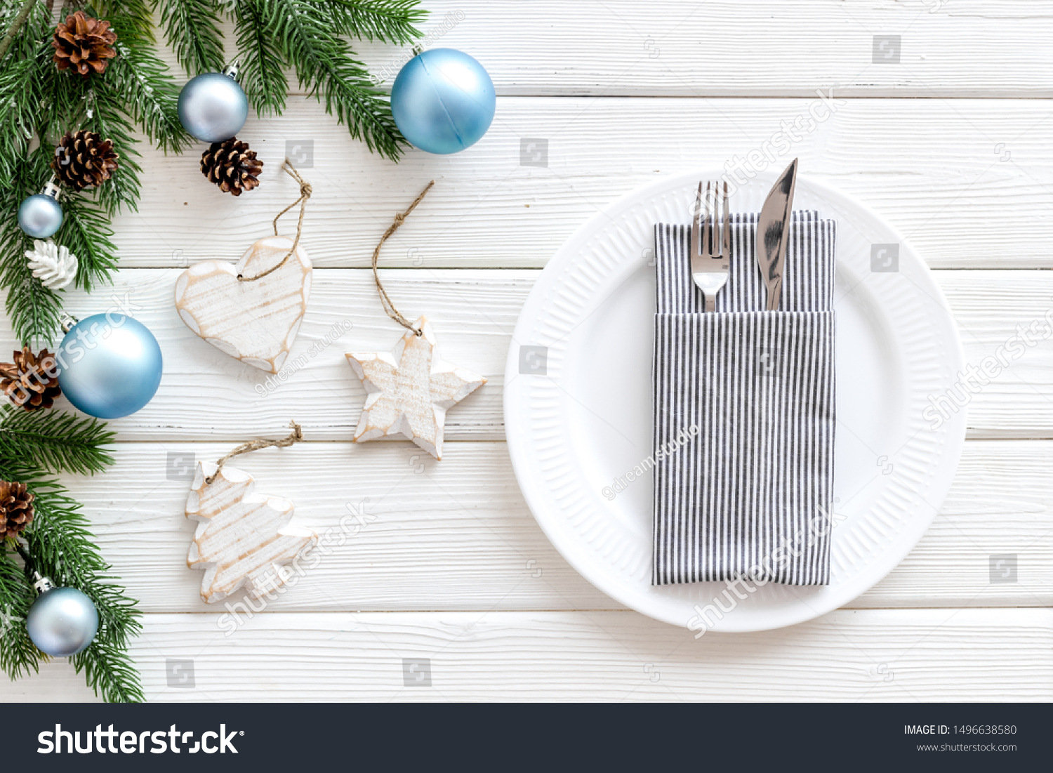 Table Setting New Year 2020 Celebration Stock Photo Edit Now