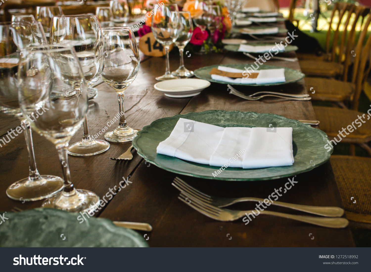 Table Setup Wedding Guest Table Reception Stock Photo (Edit Now) 1272518992