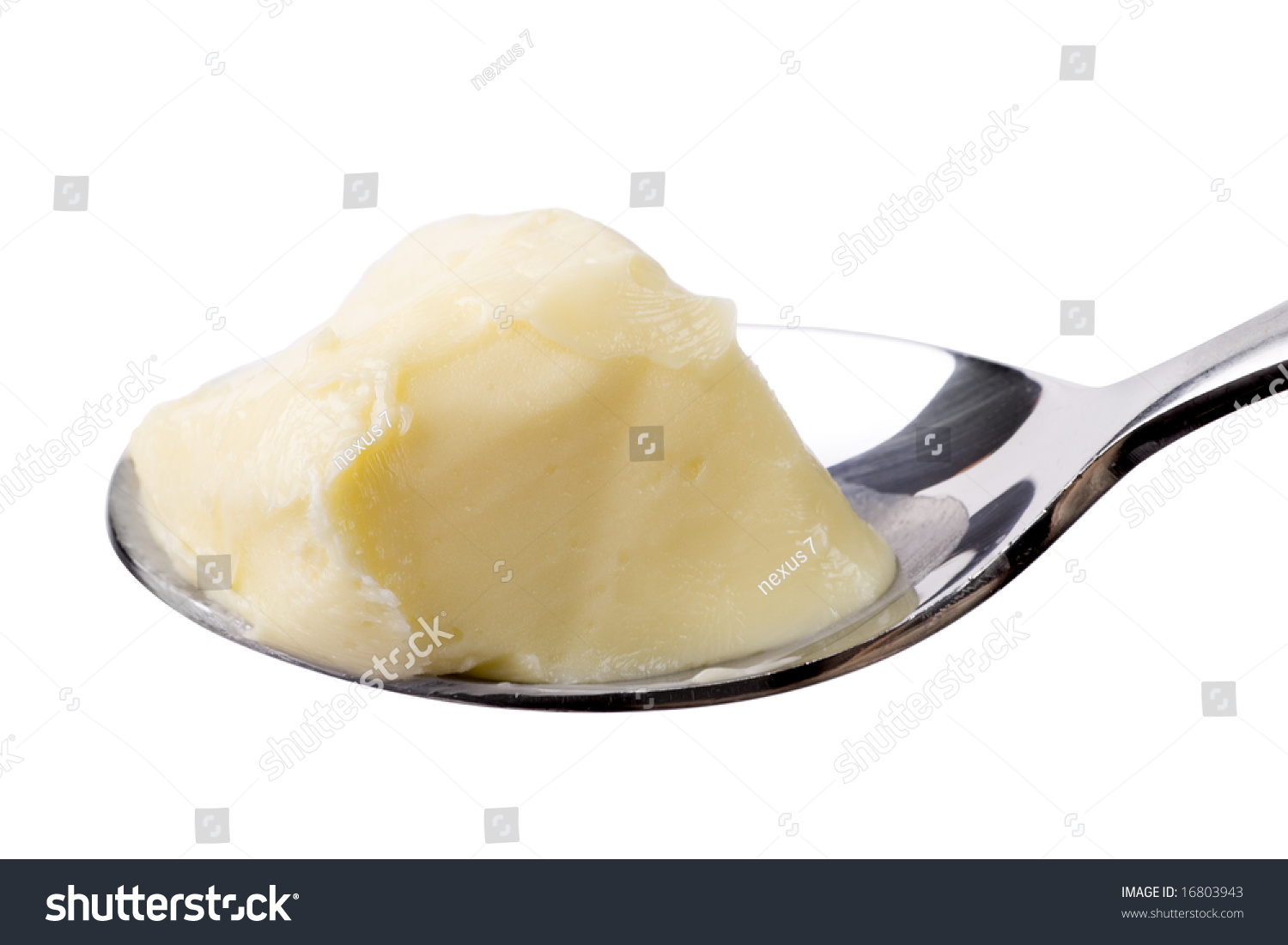 Tablespoon Full Butter Isolated On White Stock Photo Edit Now 16803943