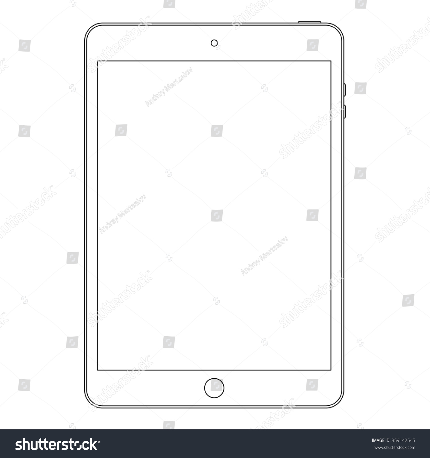 Tablet Outline Icon On White Background Stock Illustration 359142545 ...