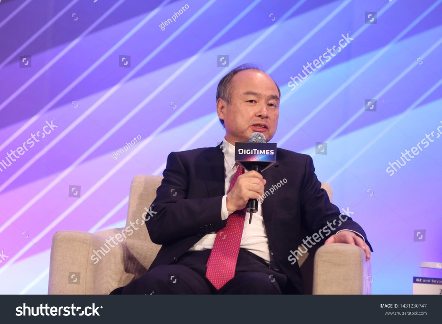Taipei city, Taiwan - Jun 22, 2019:Masayoshi Son,Japanese business magnate and investor who is the founder and current chief executive officer of Japanese holding conglomerate SoftBank .