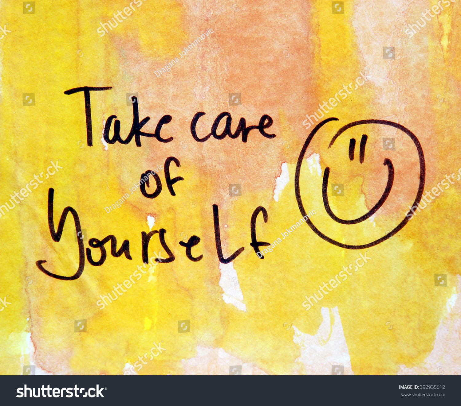 Take Care Yourself Stock Photo Edit Now 392935612