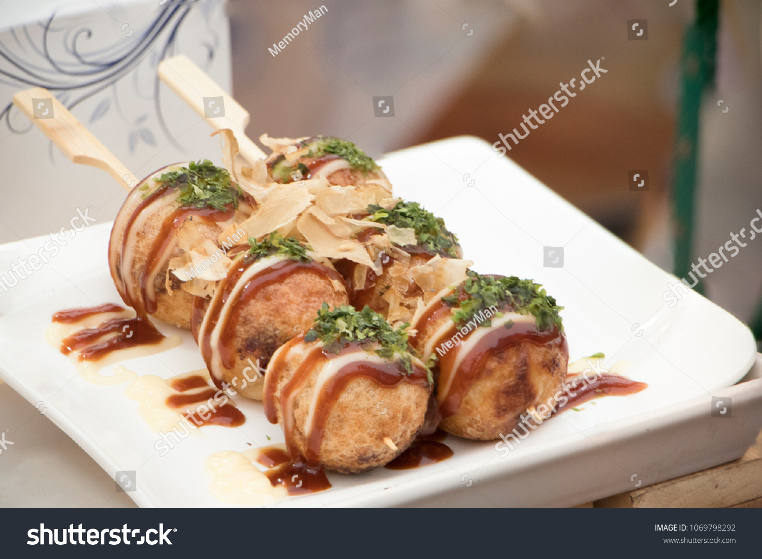 Takoyaki Balls Dumpling Japanese Foodaian Street Stock Photo Edit Now 1069798292