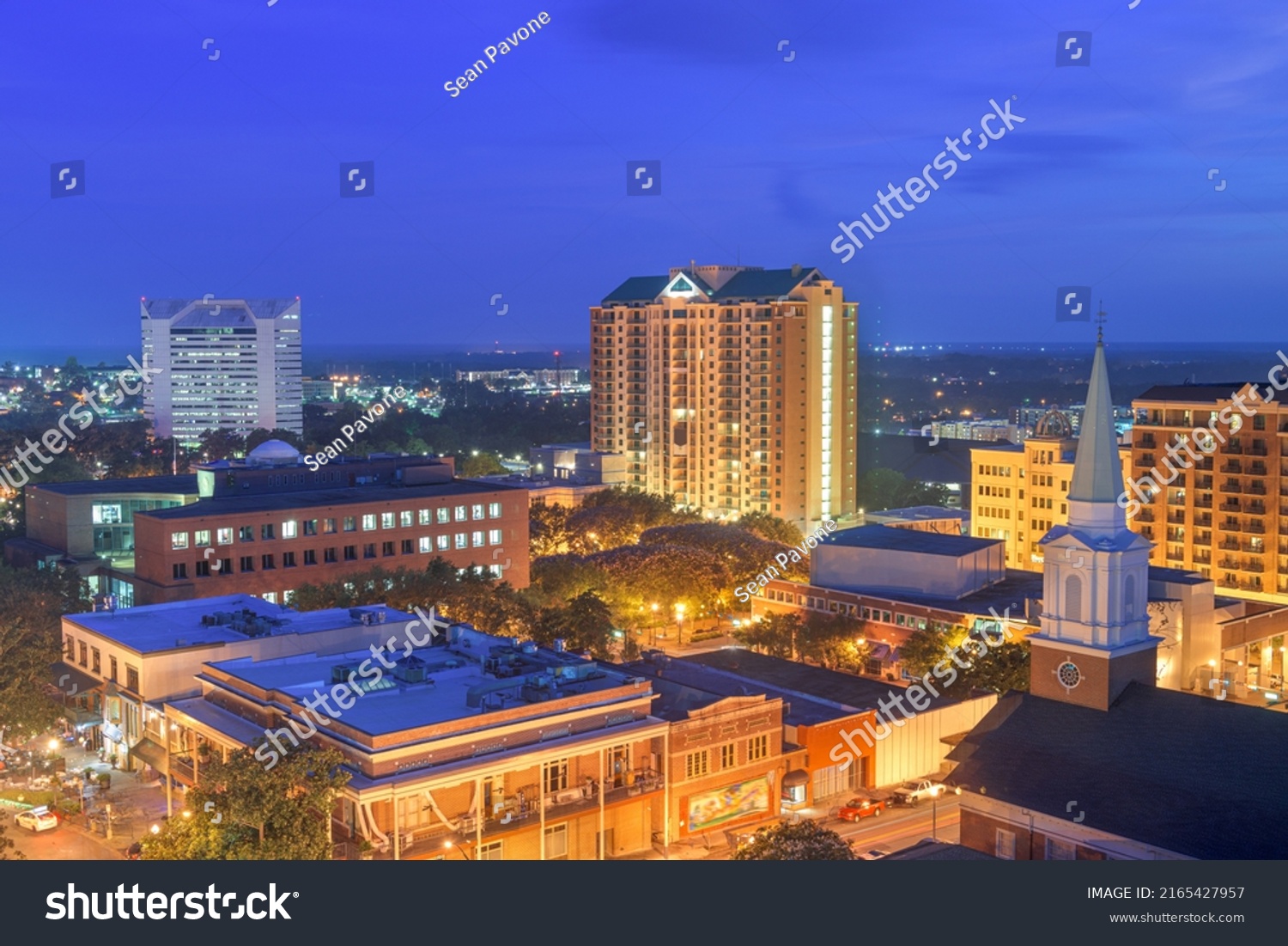 Tallahassee Florida Usa Downtown Skyline Above Stock Photo 2165427957 ...